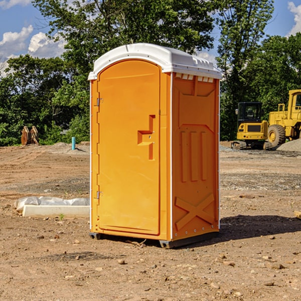 how often are the porta potties cleaned and serviced during a rental period in Dudley OH